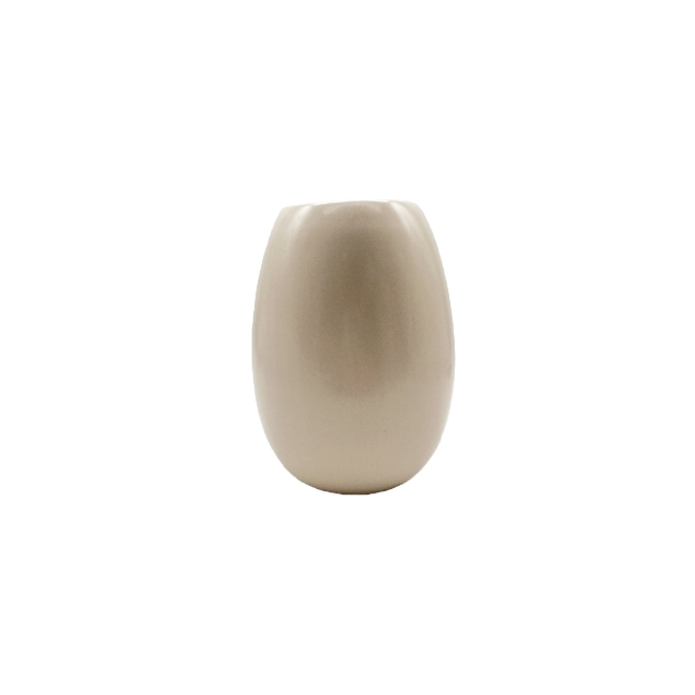 Milky white oval ceramic vase