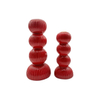 Red gourd-shaped ceramic candlestick