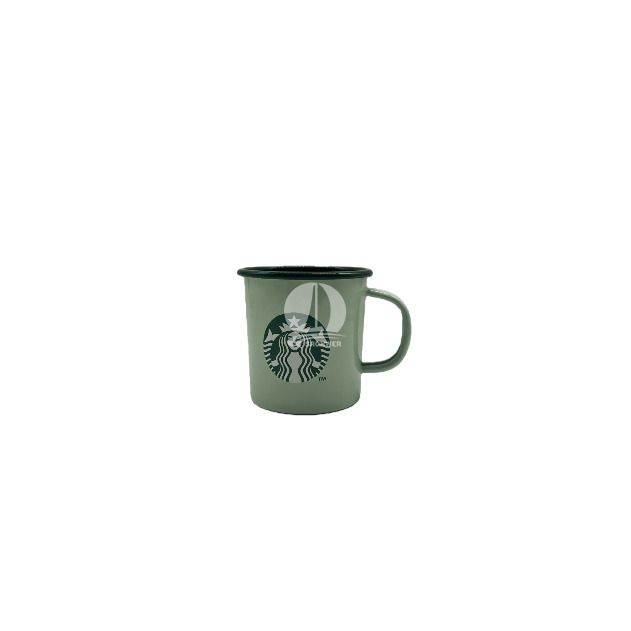Starbucks mint green enamel cup