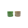Two-color lided ceramic storage jar