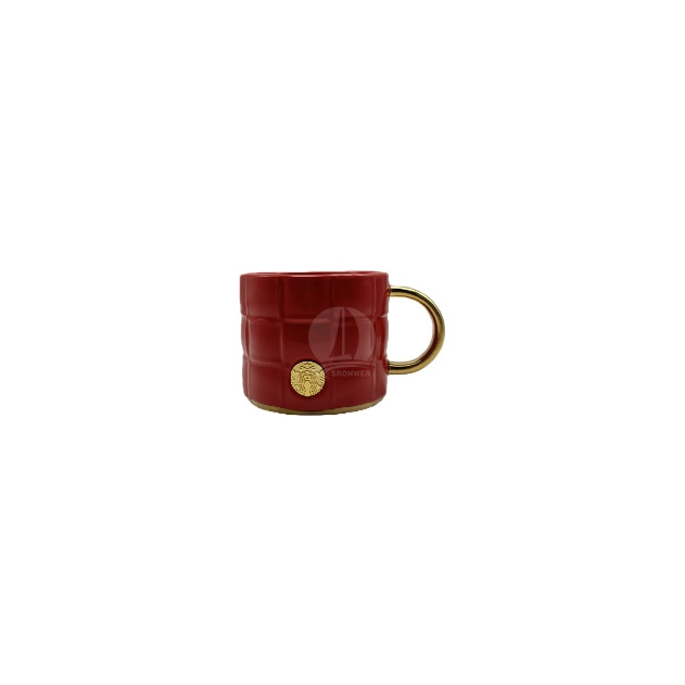 Red checkered Starbucks ceramic cup