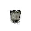Grey-black tulip-shaped glass vase